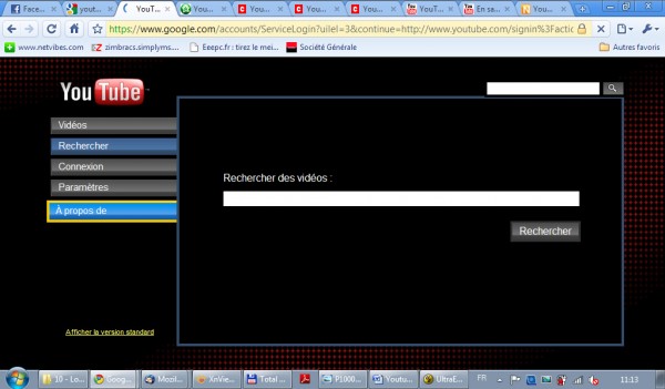 YouTube XL Page plein d'écran